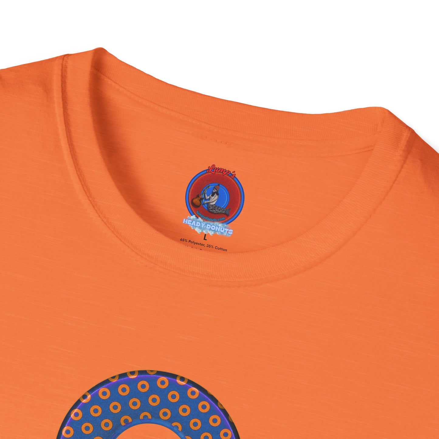 Plain Donuts/Unisex Soft-Style - "Plain Electric Paradoxical Donuts" - orange/blue donuts