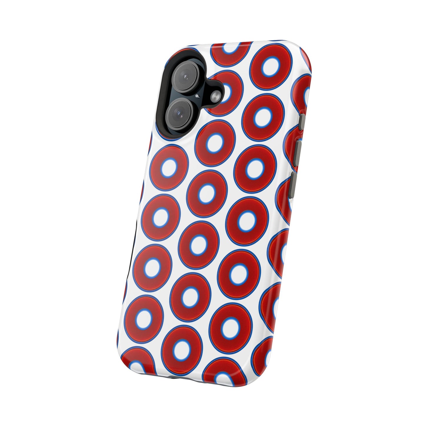 Magnetic Tough Donut Case - red vivid donut print w/white background