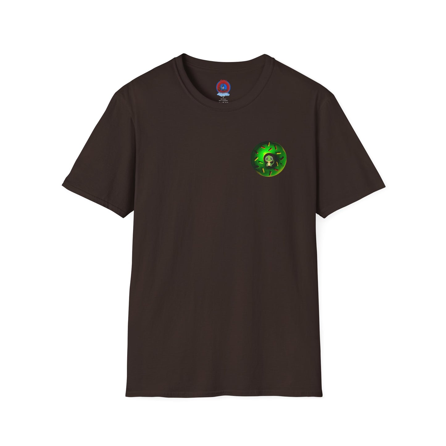 Classic Donut Tee - Unisex Soft-Style - "Baby Rutherford" - green donut - series 1.0