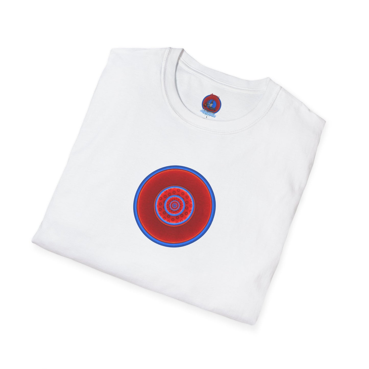 Classic Donut Tee - Unisex Soft-Style - "Spinning in Circles" - vivid paradox donut pattern