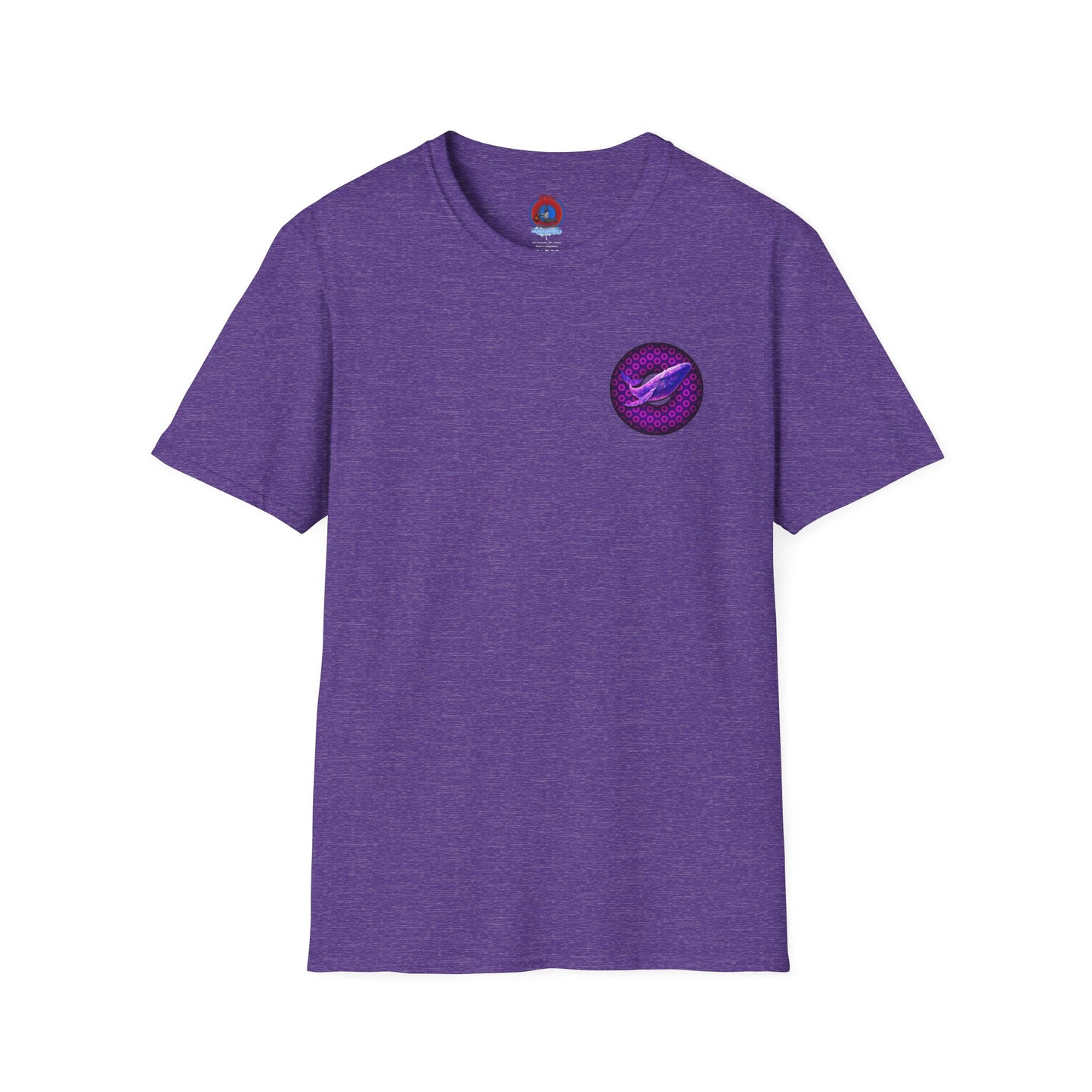 Classic Donut Tee - Unisex Soft-Style - "A Purple Humpback Whale of a Good Time" - variant 1 - purple paradoxical donut