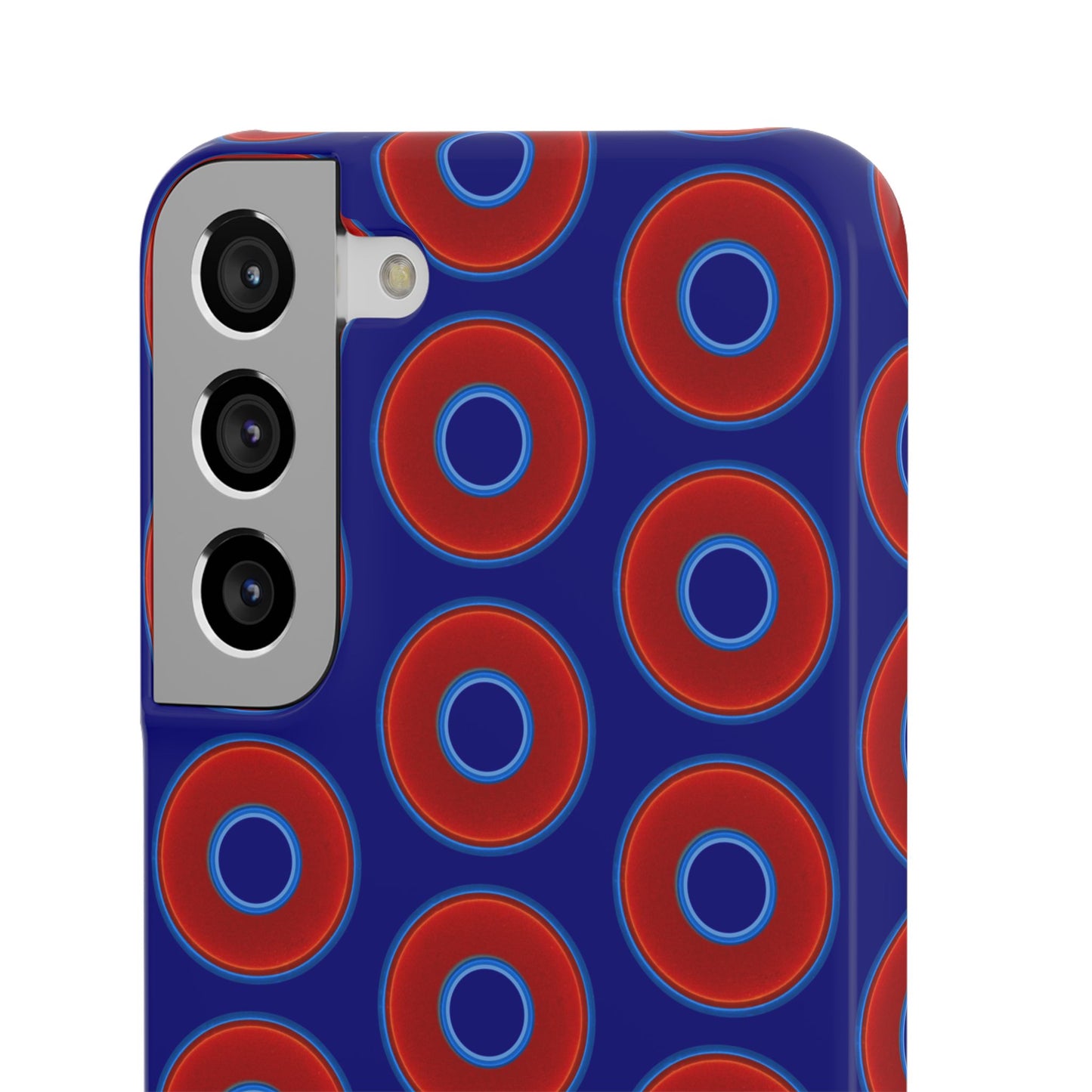 Lumpy Donut Snap Case - red vivid donut print w/vivid navy blue background