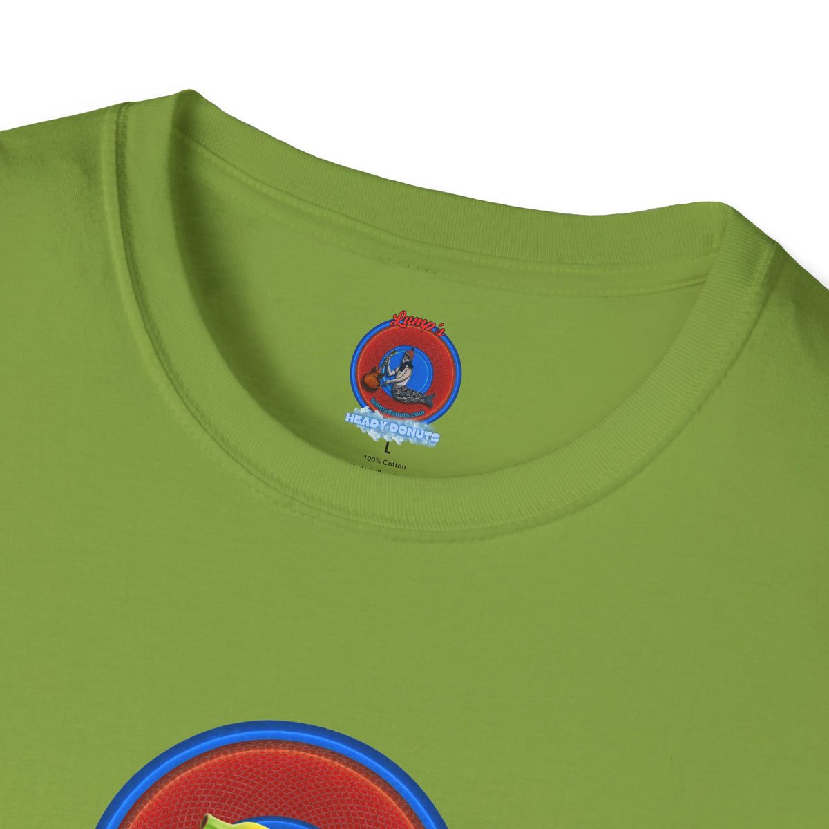 Classic Donut Tee - Unisex Soft-Style - "Dis sheet, it's bananas!" - series 1.0 - variant 6 - traditional red/blue donut