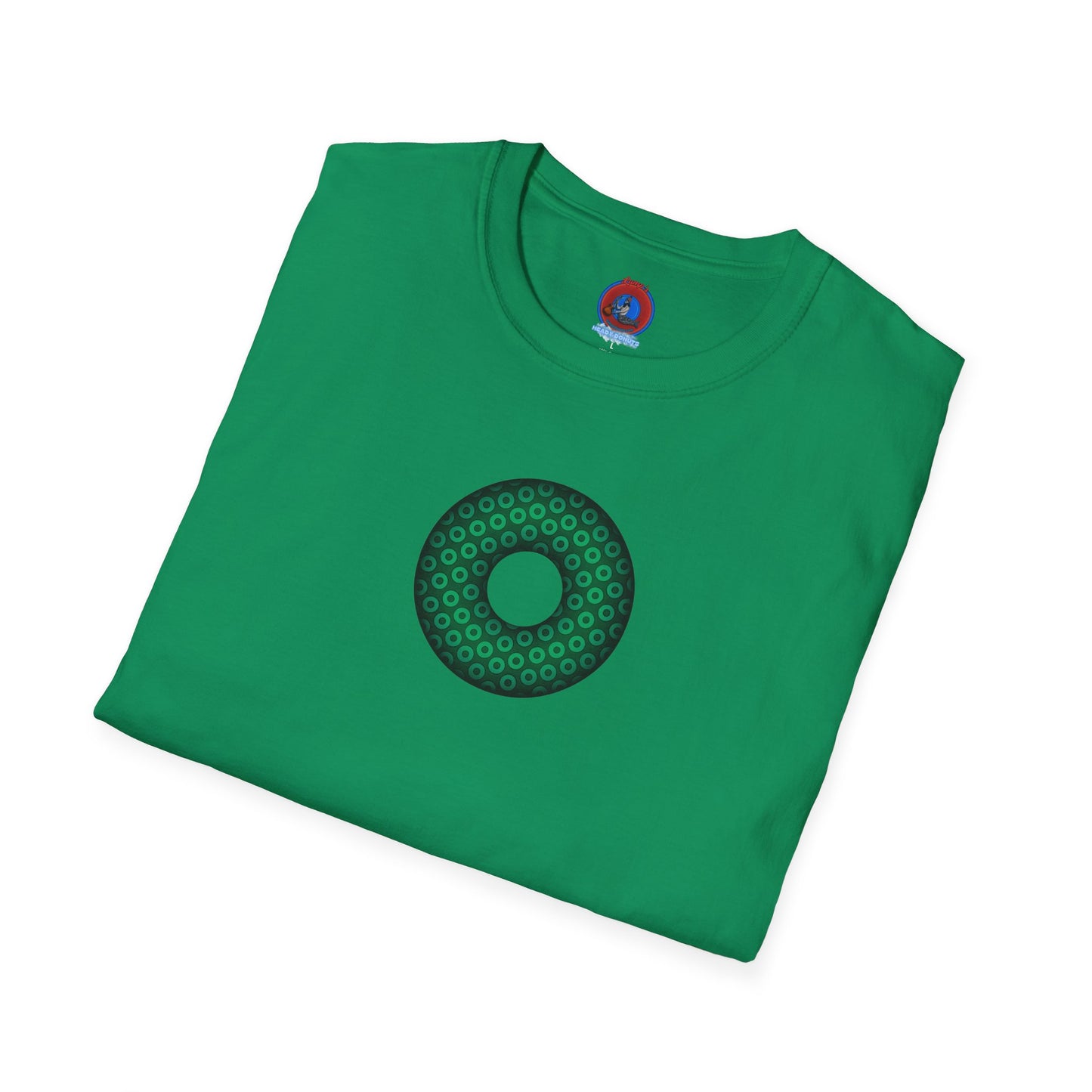 Plain Donuts/Unisex Soft-Style - "Plain Paradoxical Grided Donuts" - green/dark green donuts