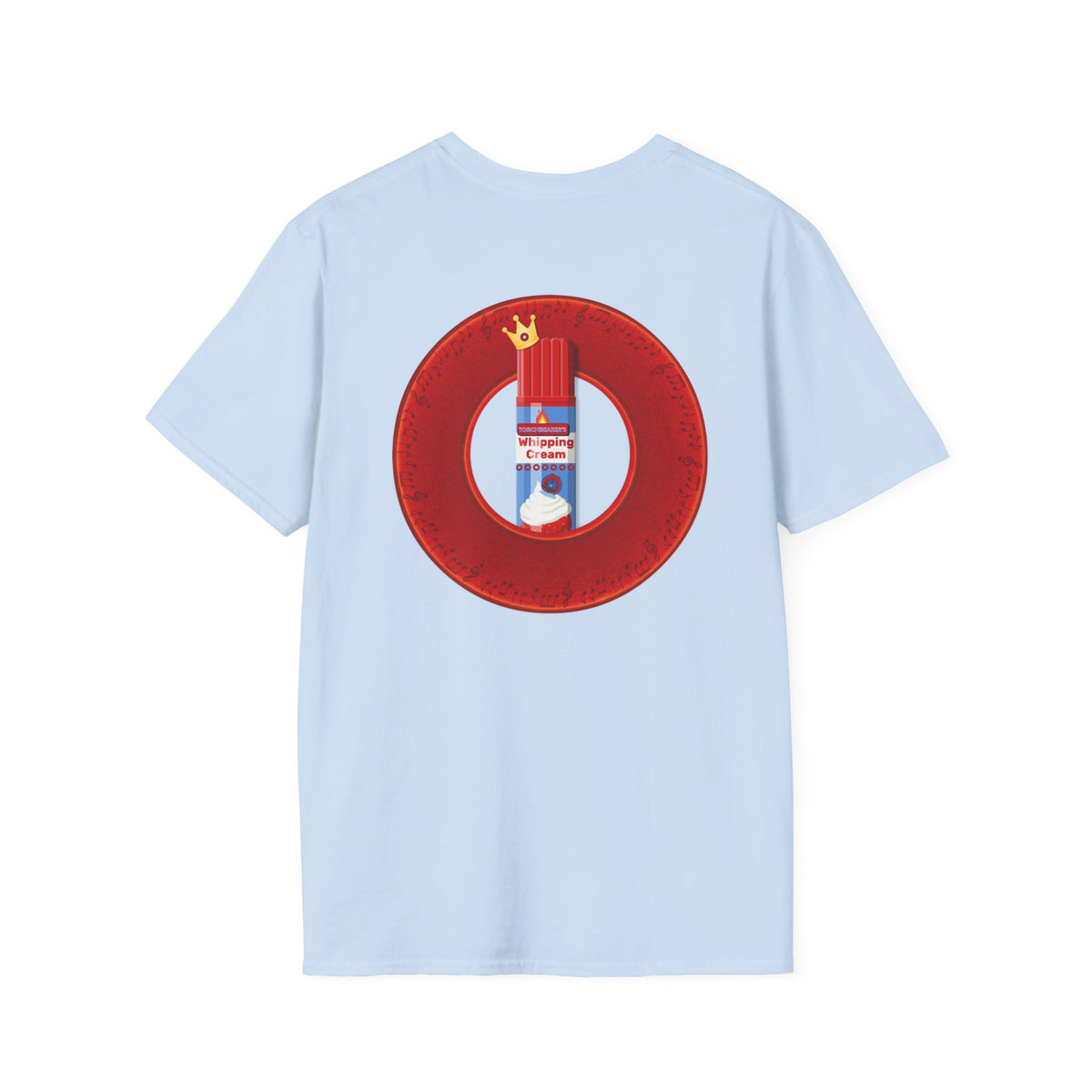 Classic Donut Tee - Unisex Soft-Style - "Princely Wooked Cream in a Can - YEMSG Donut " - vivid red donut