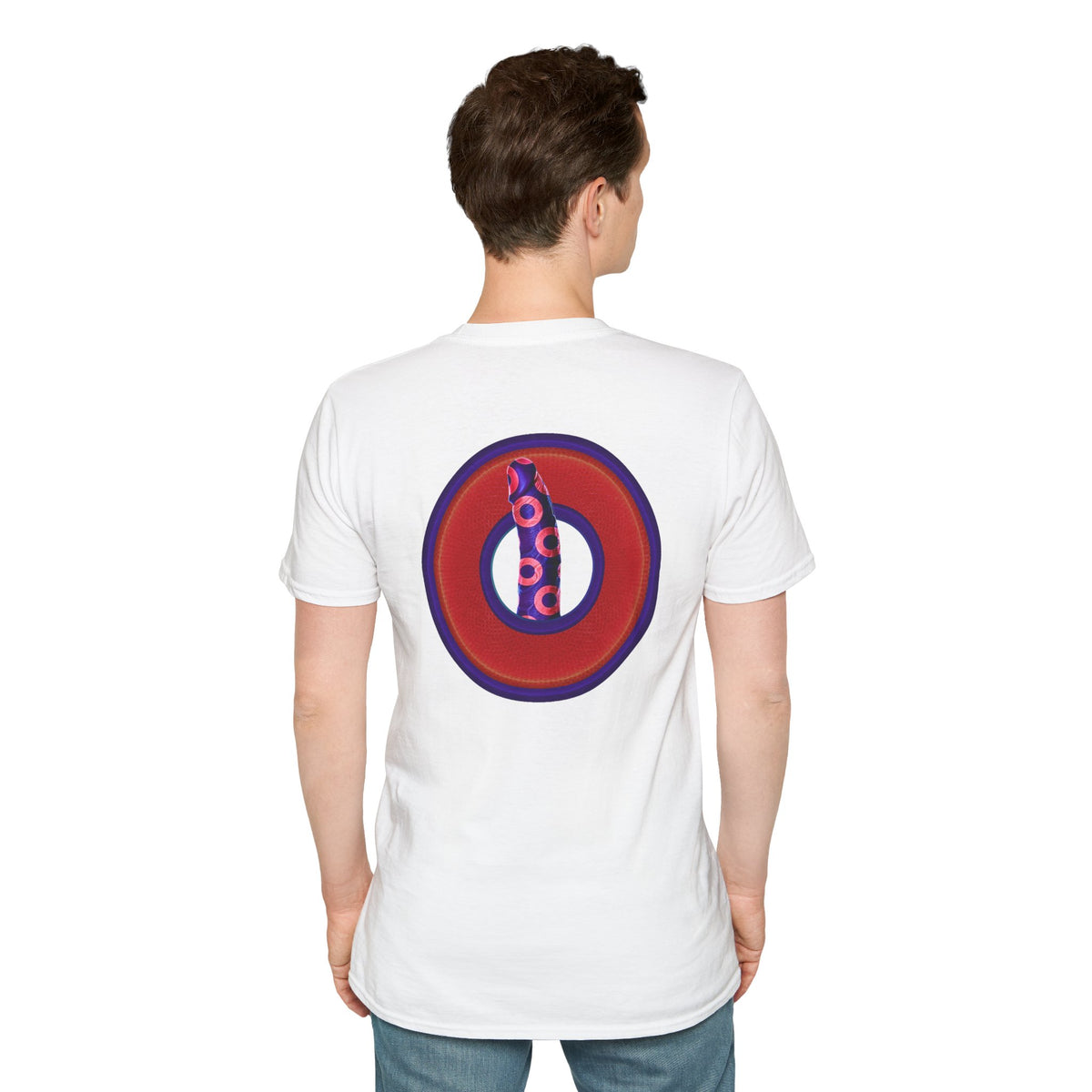 Classic Donut Tee - Unisex Soft-Style - "Sir Richard's Phamous Donut" - series 1.0  - variant 2 - red/blue paradox donut