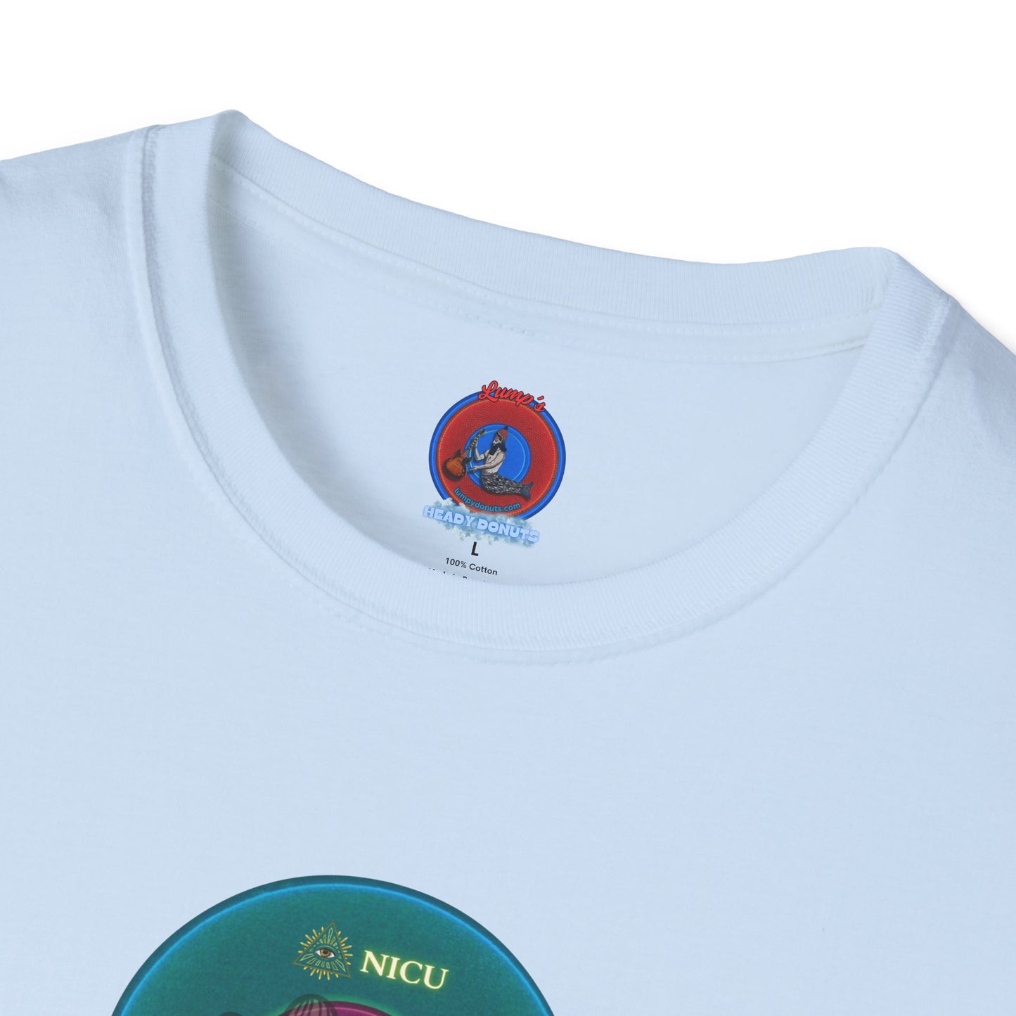 Classic Donut Tee - Unisex Soft-Style - "Masonic Donut of Rites" - series 1.0  - vivid dark teal donut