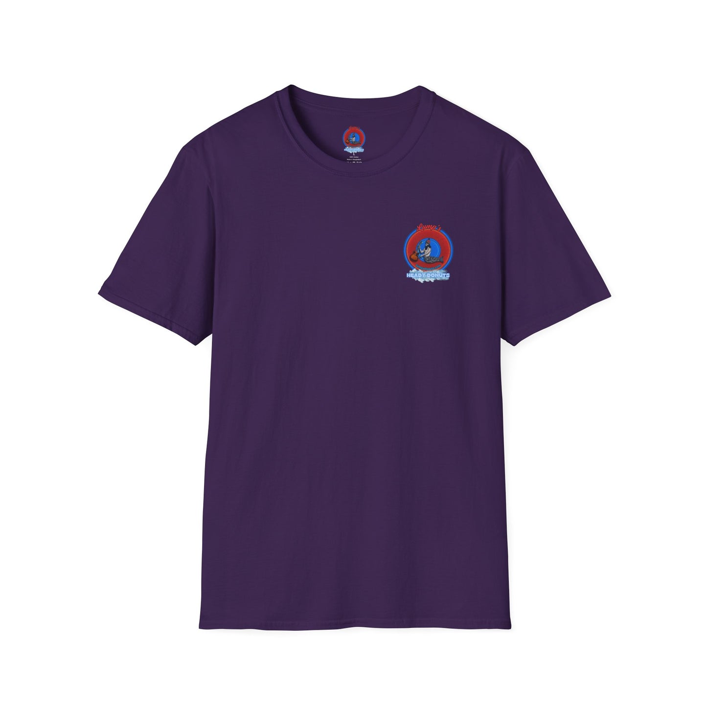 Classic Donut Tee - Unisex Soft-Style - "Lump's Heady Donuts Logo" - series 1.0  - red donut