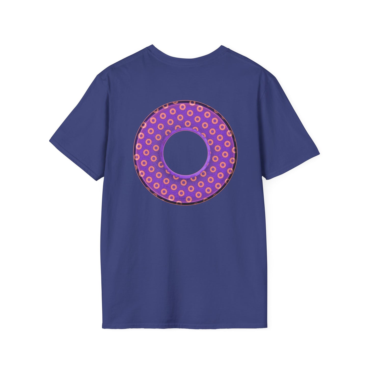 Plain Donuts/Unisex Soft-Style - "Plain Electric Paradoxical Donuts" - light purple/coral donuts