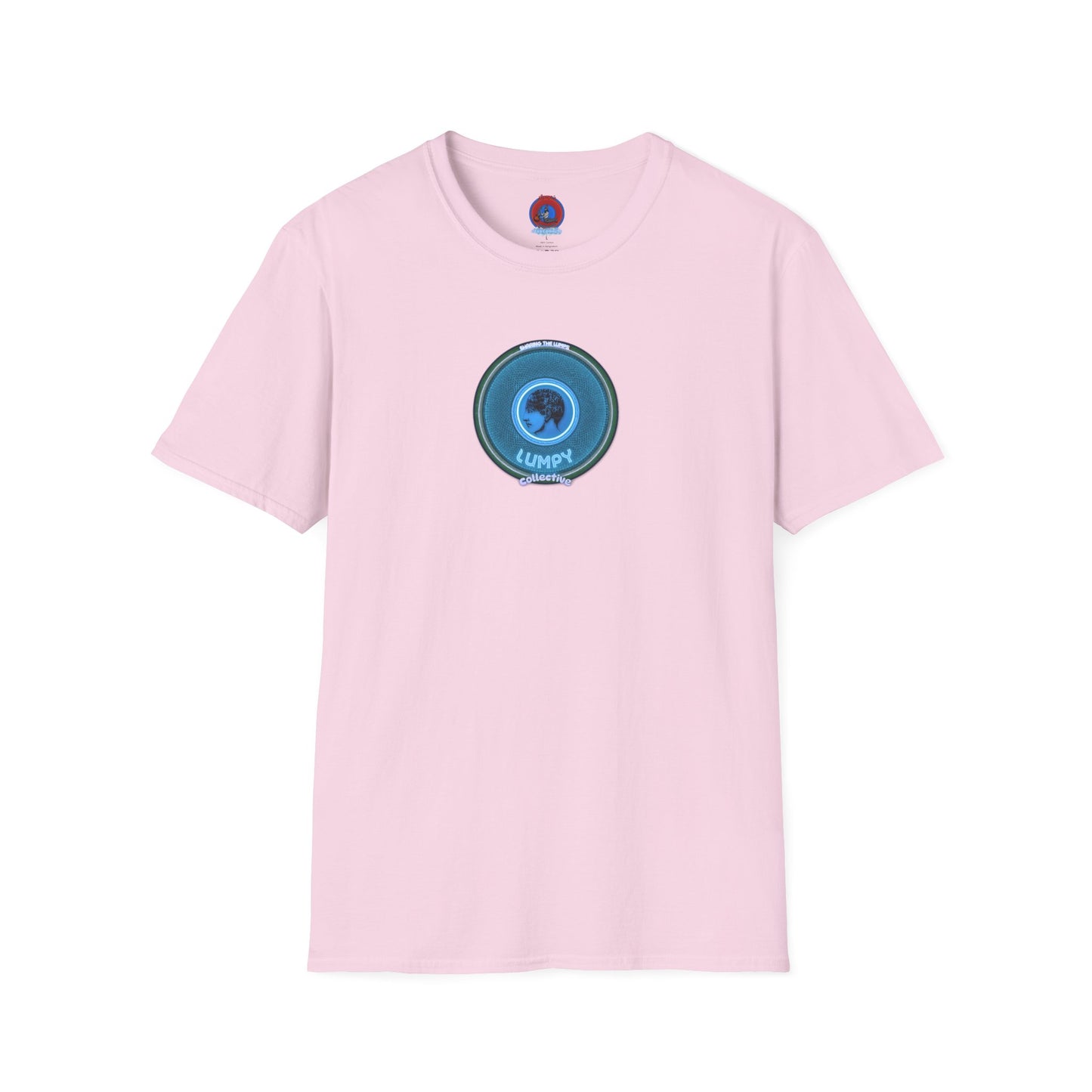 Classic Donut Tee - Unisex Soft-Style - "Lumpy Collective Donut" - aquamarine blue/green lumpy donut - variant 3
