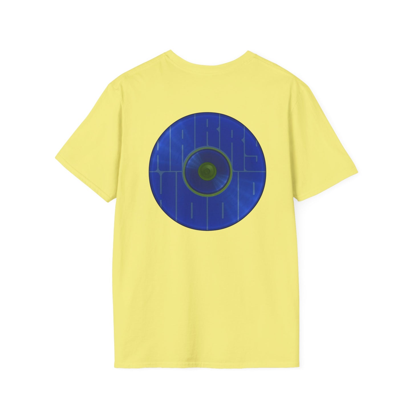 Classic Donut Tee - Unisex Soft-Style - "Harry's Hoodlum Donut" - series 1.0  - variant 3 - lights off/blue donut(s)