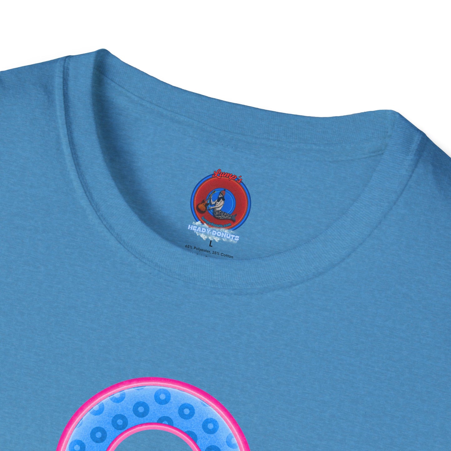 Plain Donuts/Unisex Soft-Style - "Plain Wide Mouthed Paradoxical Donuts" - light blue/pink donuts