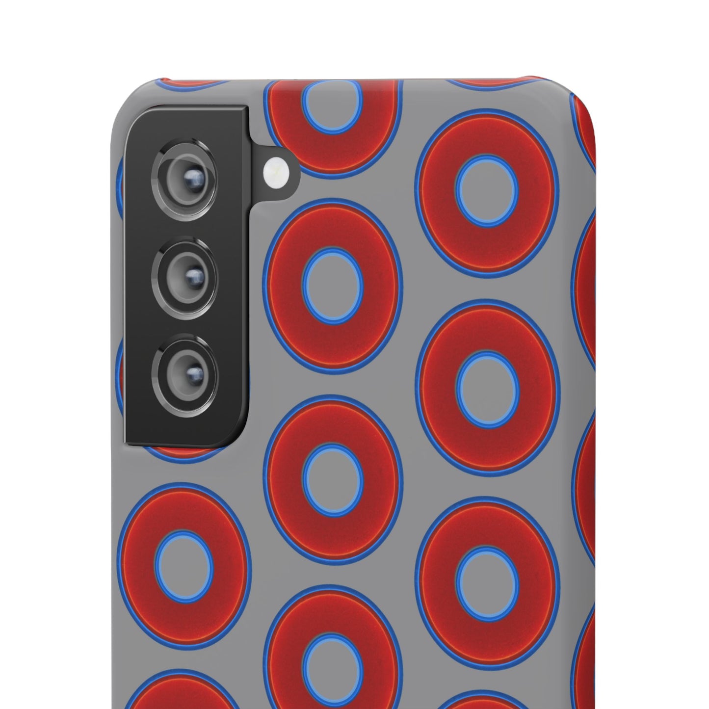 Donut Snap Case - red vivid donut print w/gray background