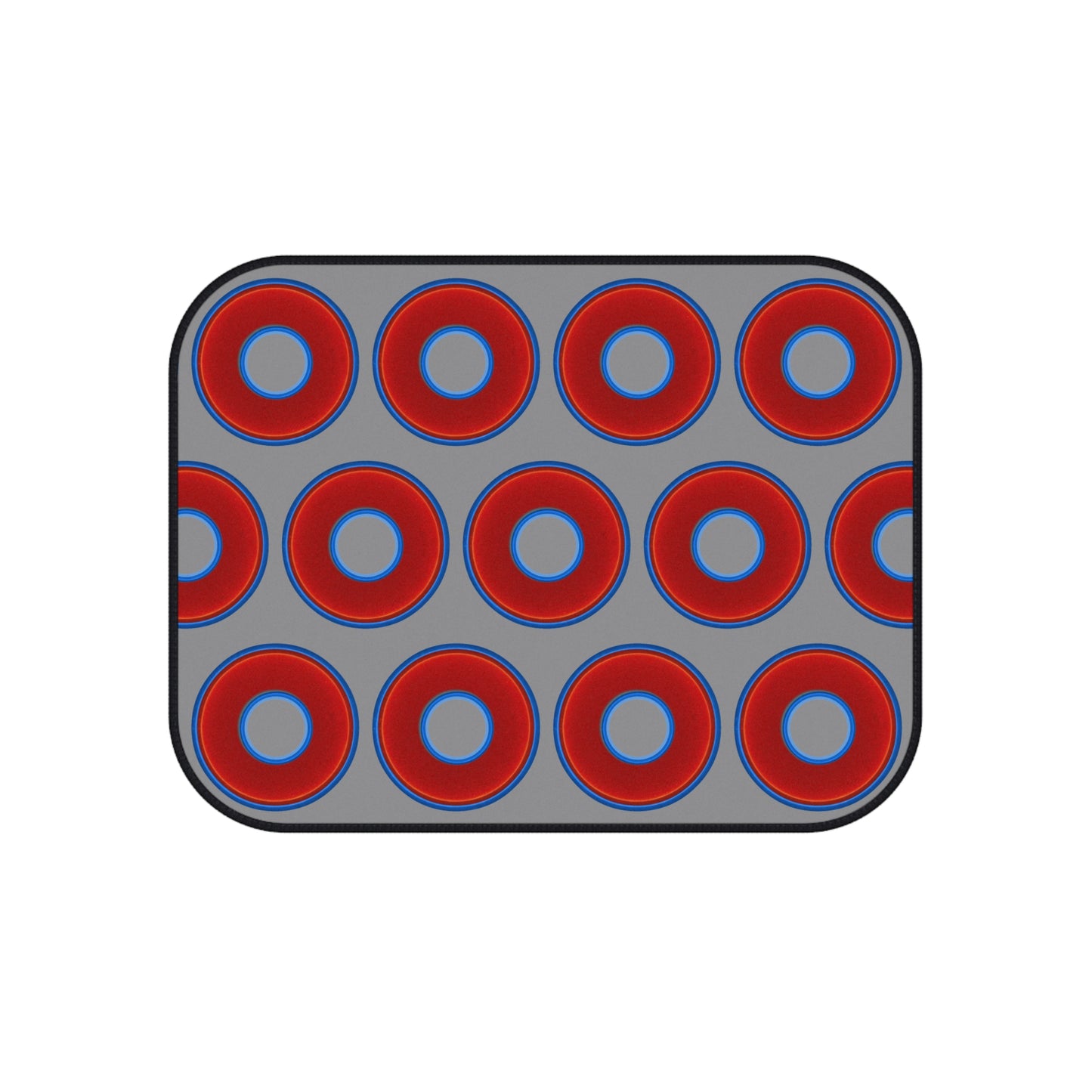 Contacted Car Mats - vivid donut print w/gray background