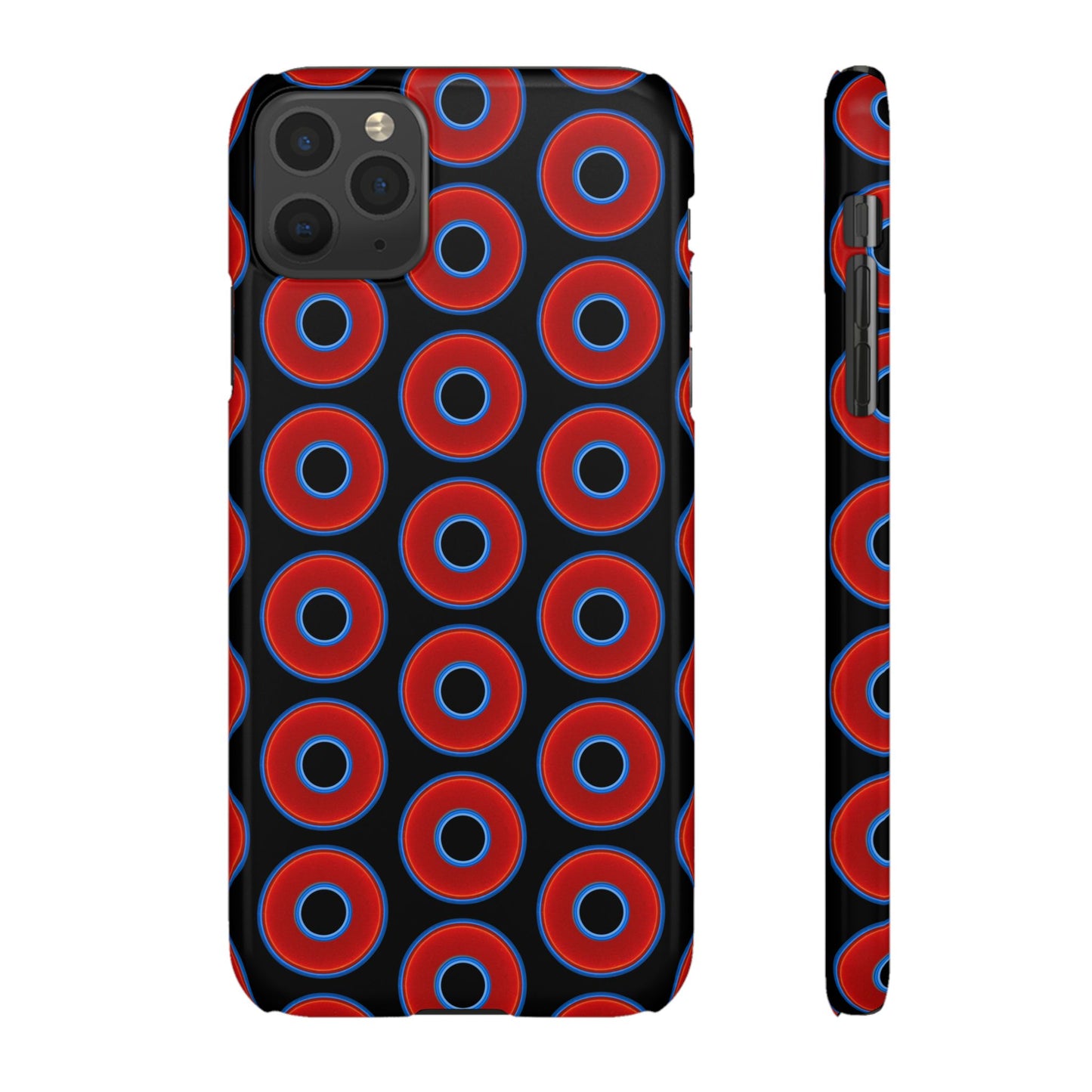 Lumpy Donut Snap Case - red vivid donut print w/black background