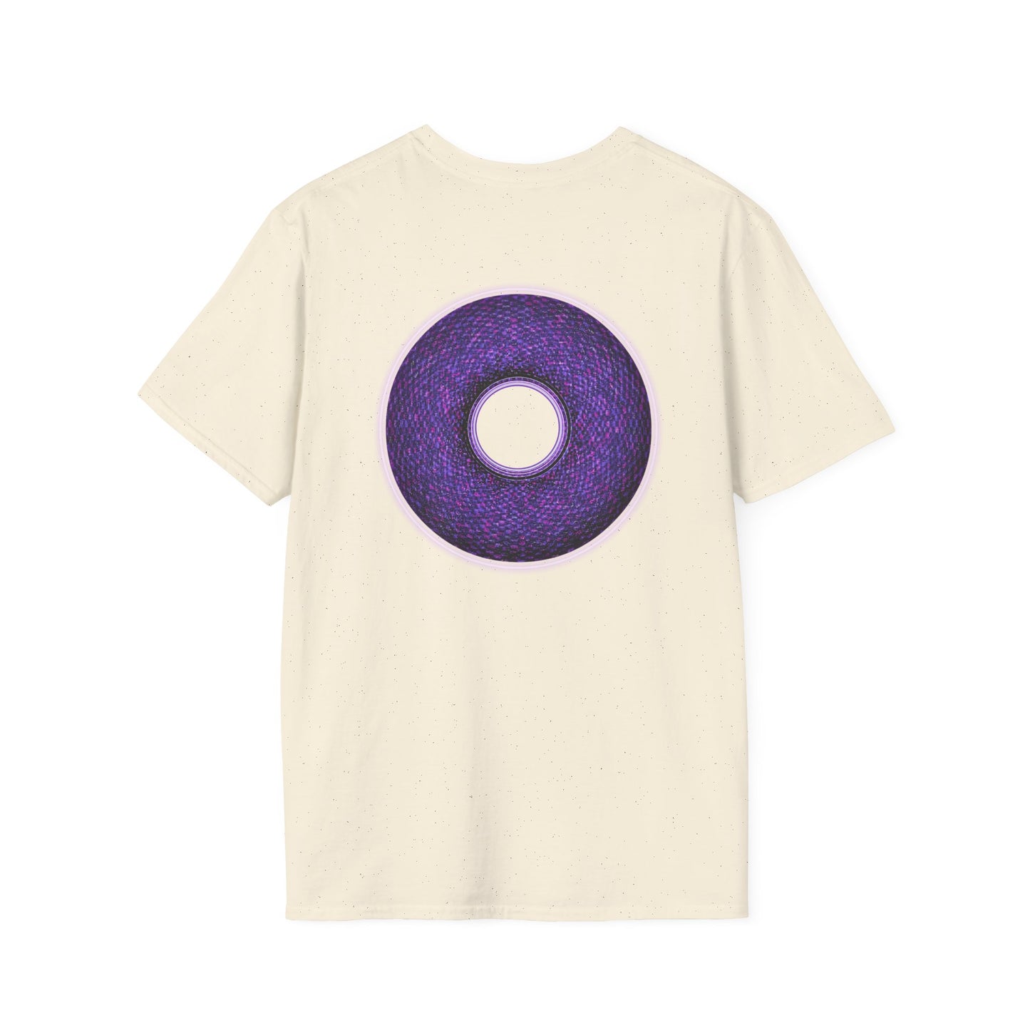 Classic Donut Tee - Unisex Soft-Style - "Plain Pixilated Donut' - purple/light purple pixilated afterglow donut