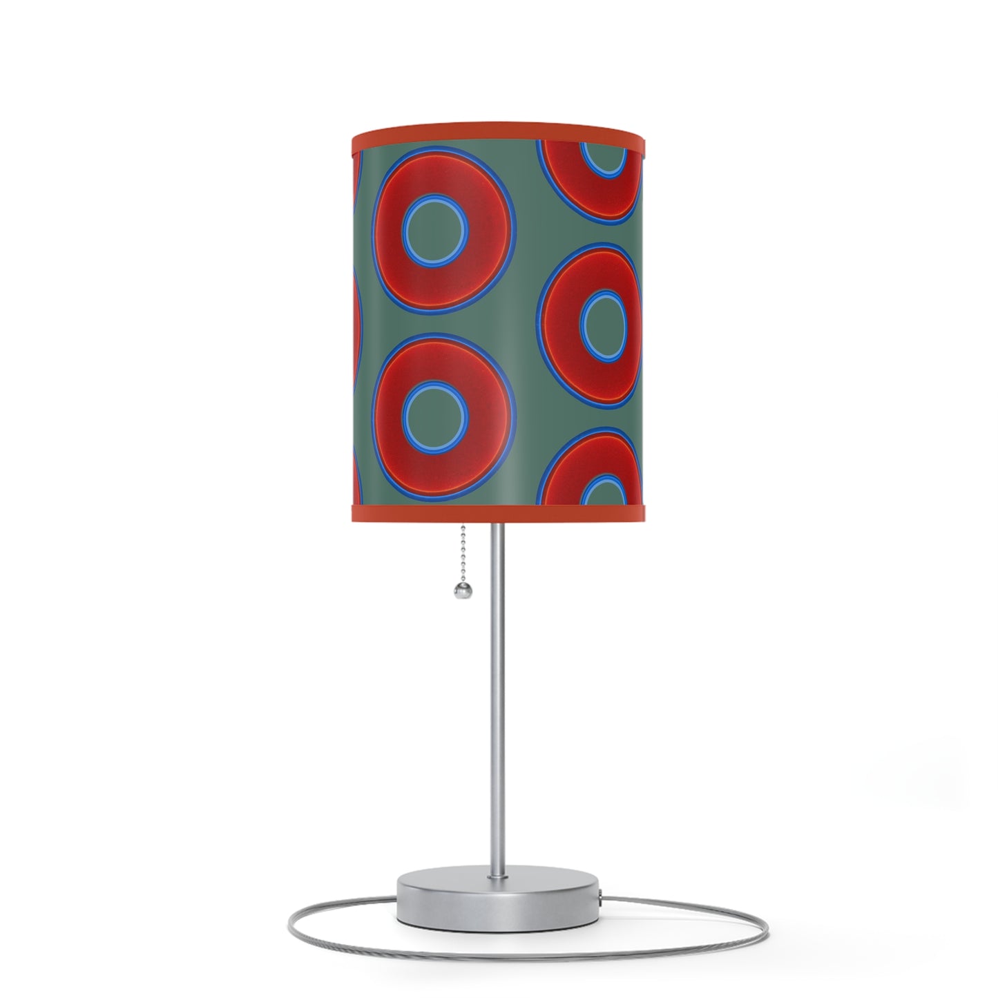 Lumpy Accent Lamps - red vivid donuts w/Fenway green background