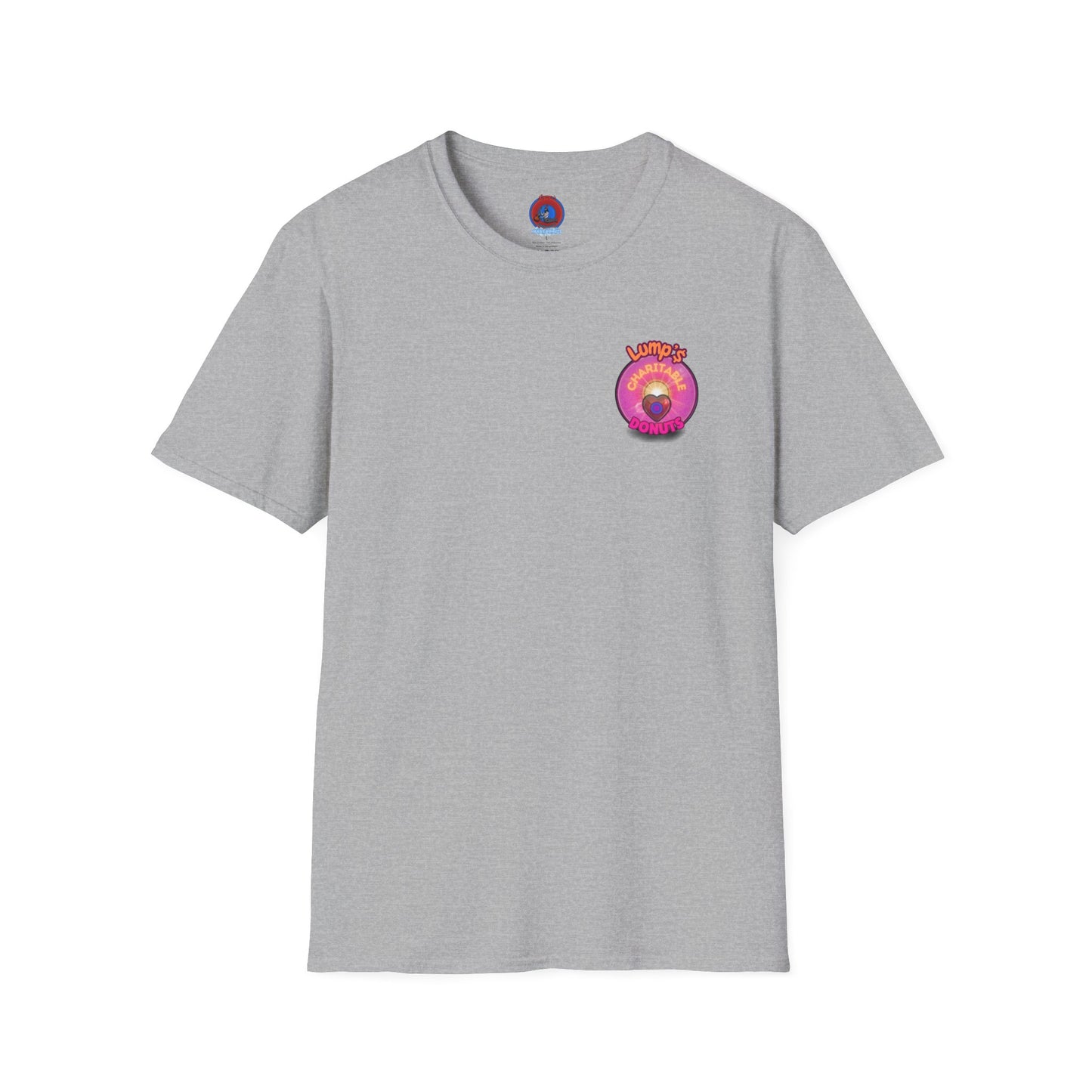 Classic Donut Tee - Unisex Soft-Style - "Lump's Official Charitable Donut" - series 1.0  - magenta donut [*100 to general charity fund]