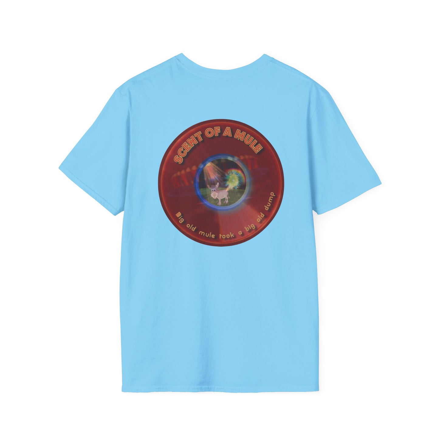 Classic Donut Tee - Unisex Soft-Style - "Mule Feed Donuts" - series 1.0 - variant 2 - red donut