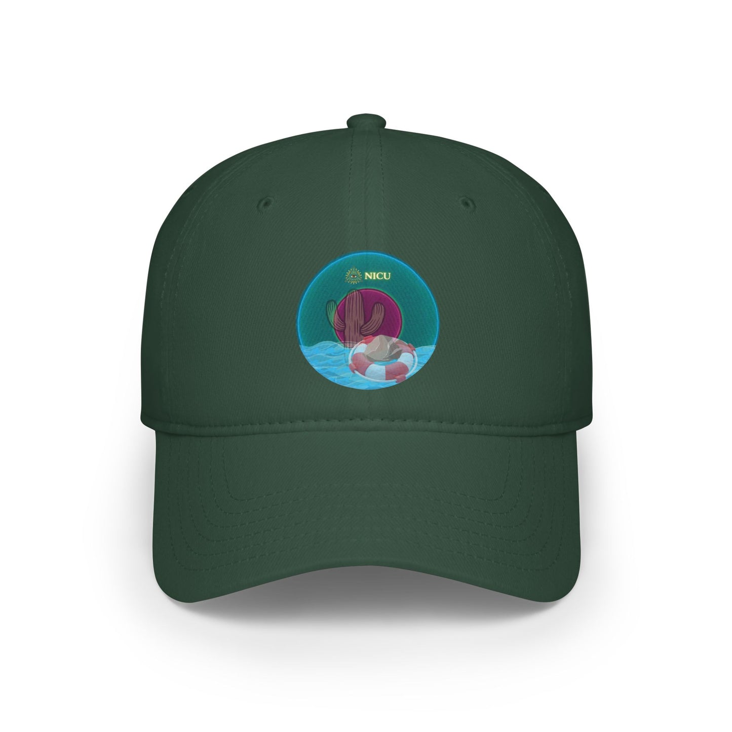 Lumpy Donut Baseball Cap - "The Donut Cap that Conveys" - dark teal vivid donut w/