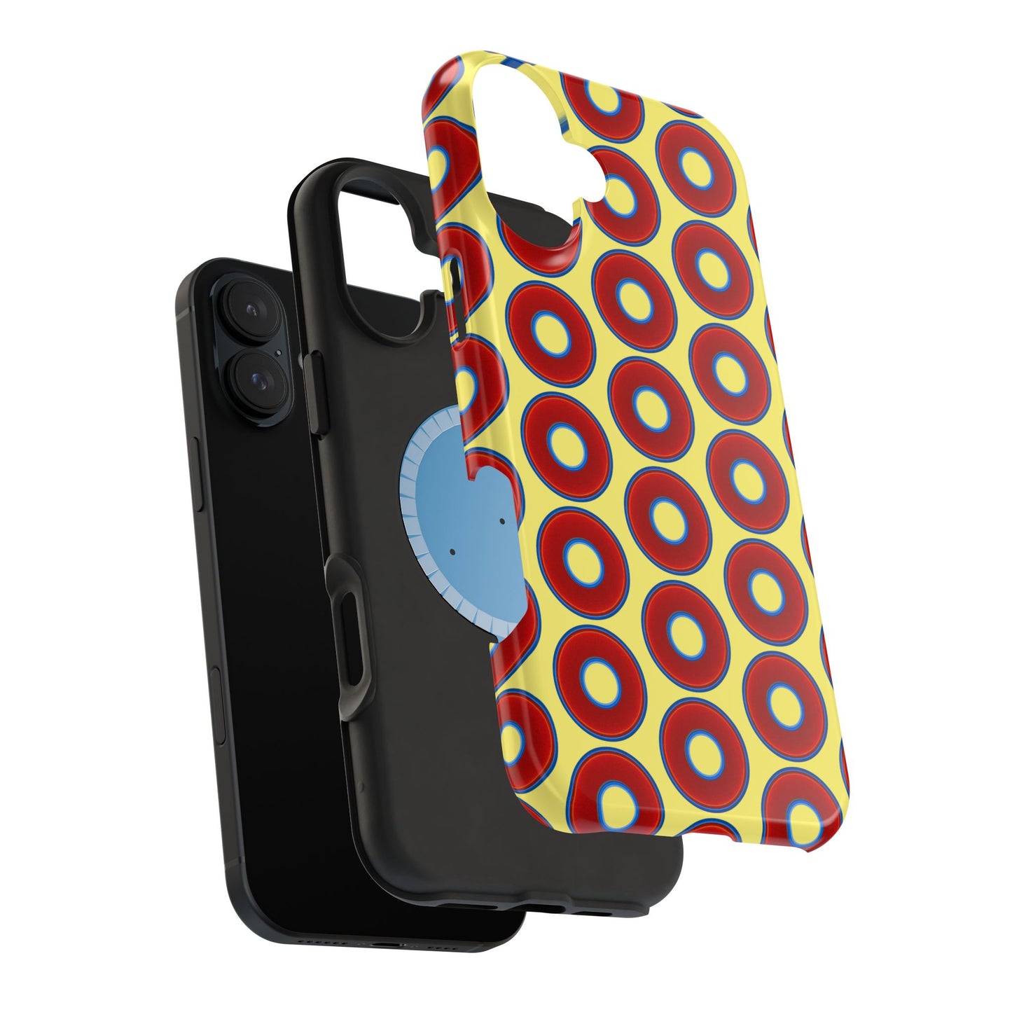 Magnetic Tough Donut Case - red vivid donut print w/yellow background