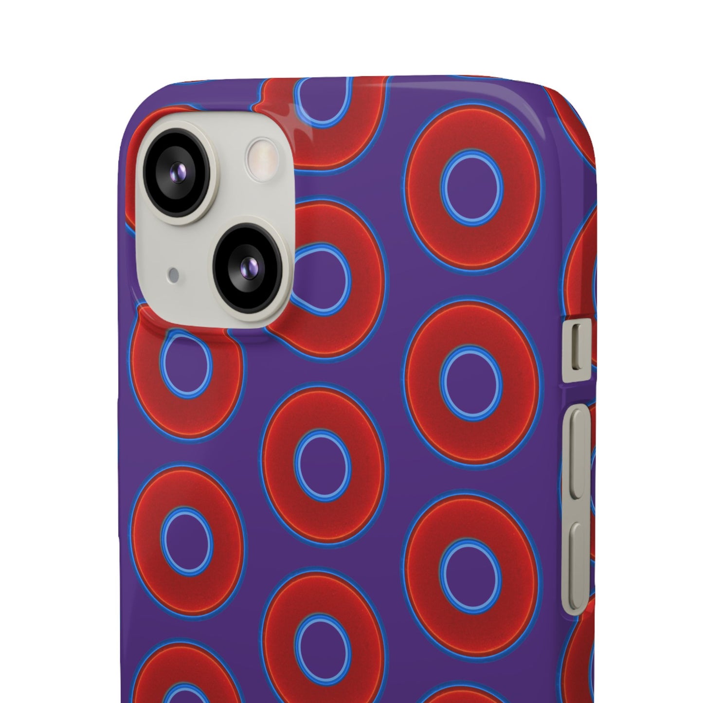 Lumpy Donut Snap Case - red vivid donut print w/dark purple background