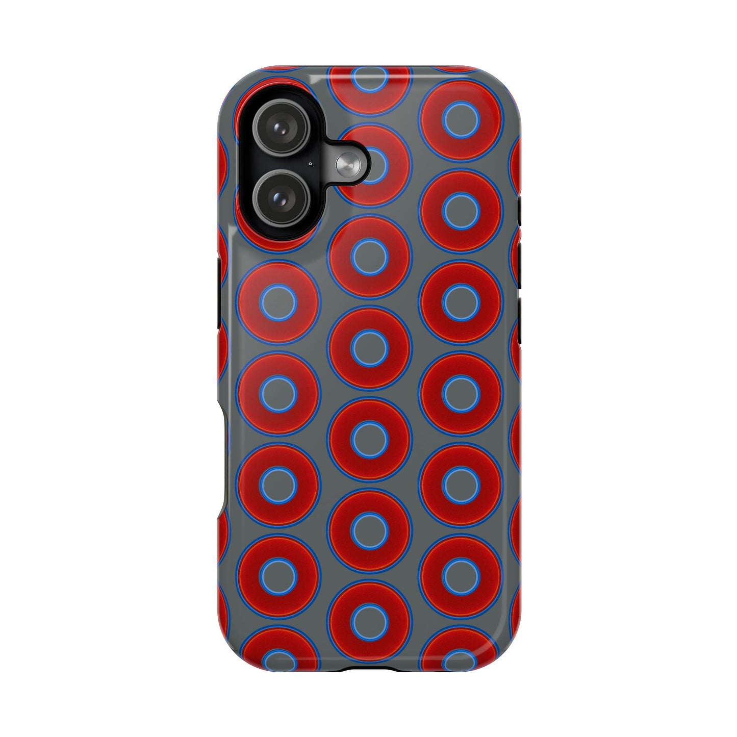 Magnetic Tough Donut Case - red vivid donut print w/dark gray background