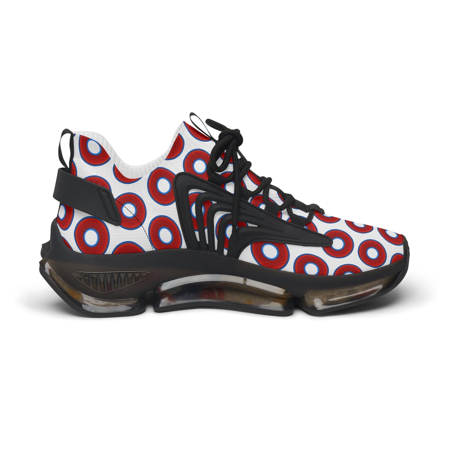 Women's Donut Kicks - red vivid donut print w/white background