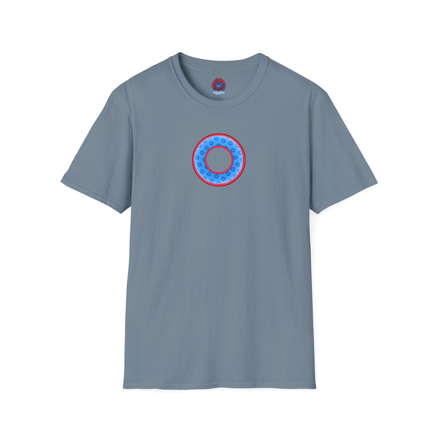 Plain Donuts/Unisex Soft-Style - "Plain Wide Mouthed Paradoxical Donuts" - light blue/red donuts