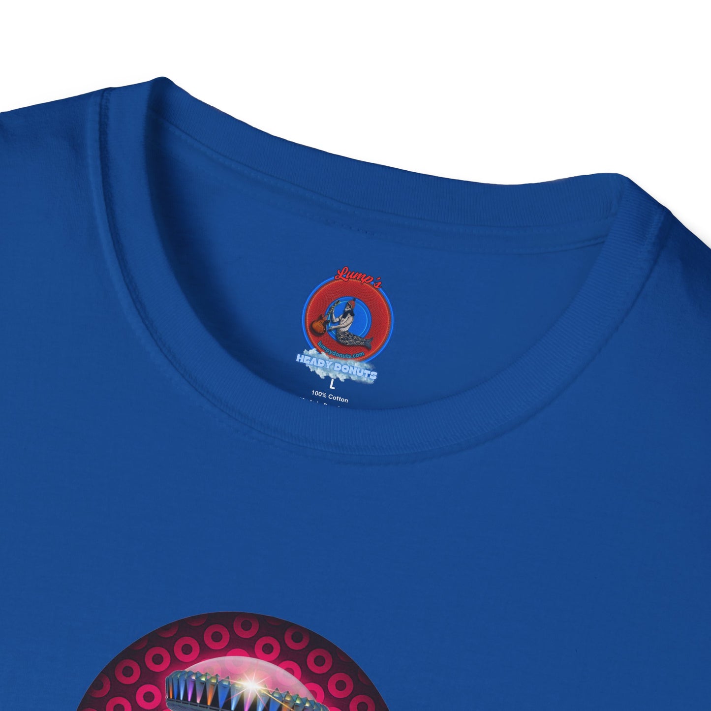 Classic Donut Tee - Unisex Soft-Style - "Donuts now Served on the Mothership" - series 1.0  - variant 2  - red/red paradoxical donut