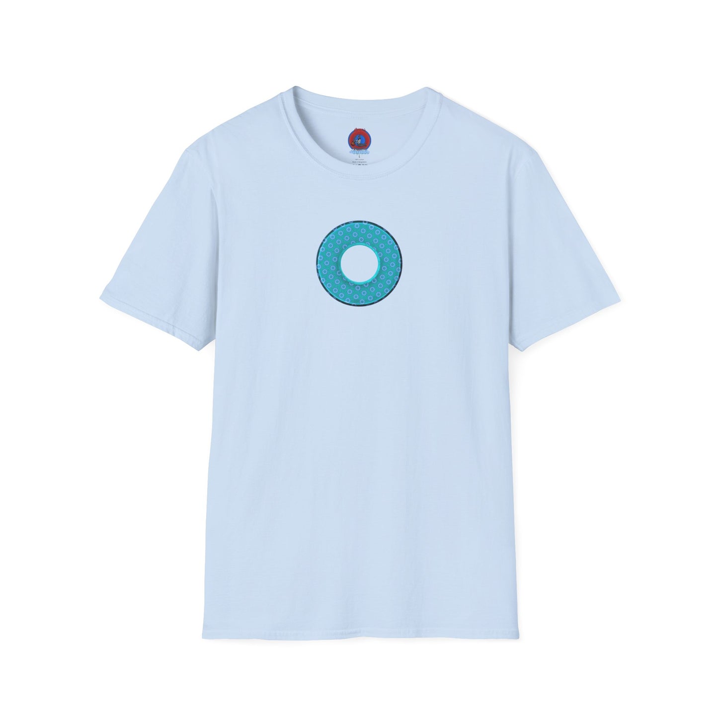 Plain Donuts/Unisex Soft-Style - "Plain Electric Paradoxical Donuts" - light teal/purple donuts