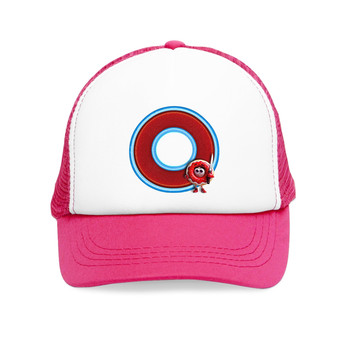 Lumpy Trucker Hat - "My Phriend the Donut" - variant 1 - red/blue donut