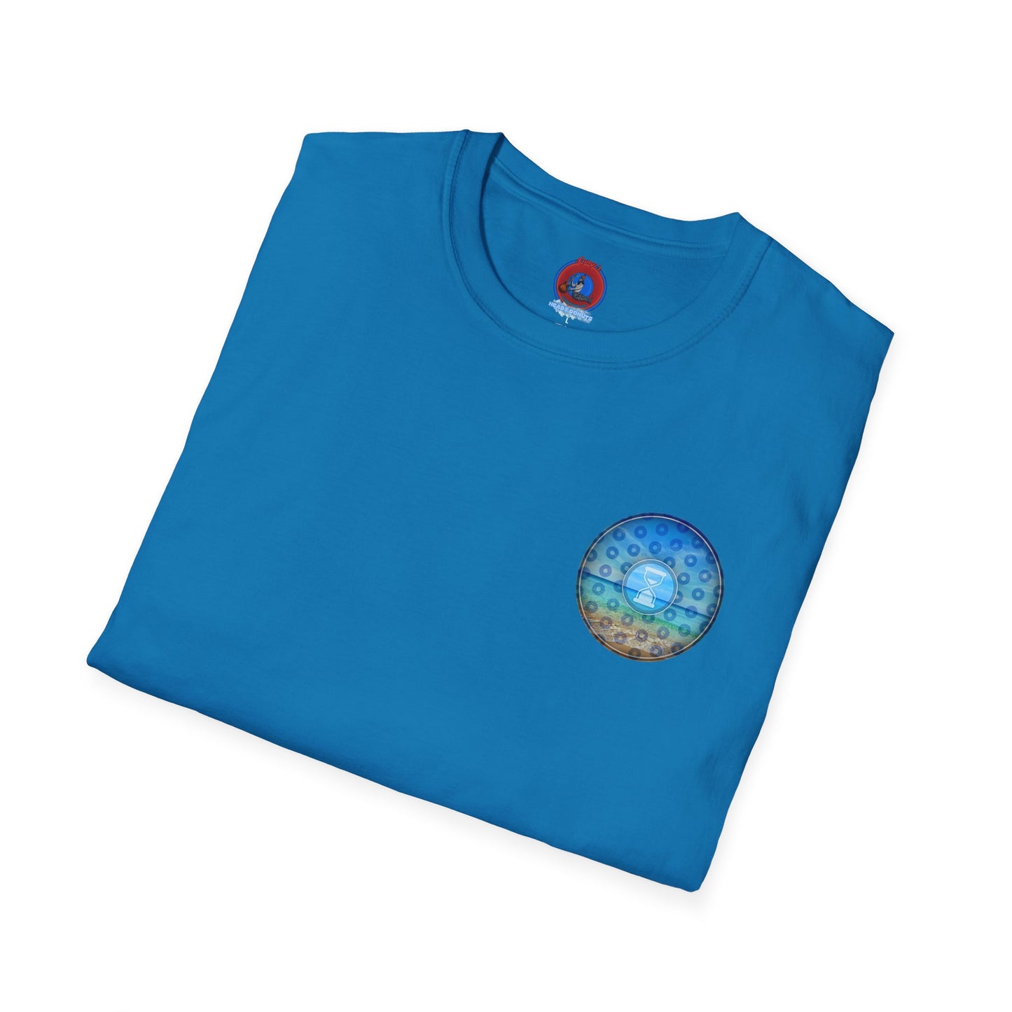 Classic Donut Tee - Unisex Soft-Style - "Still Loading Sand" - vivid blue paradoxical pic donut - variant 2