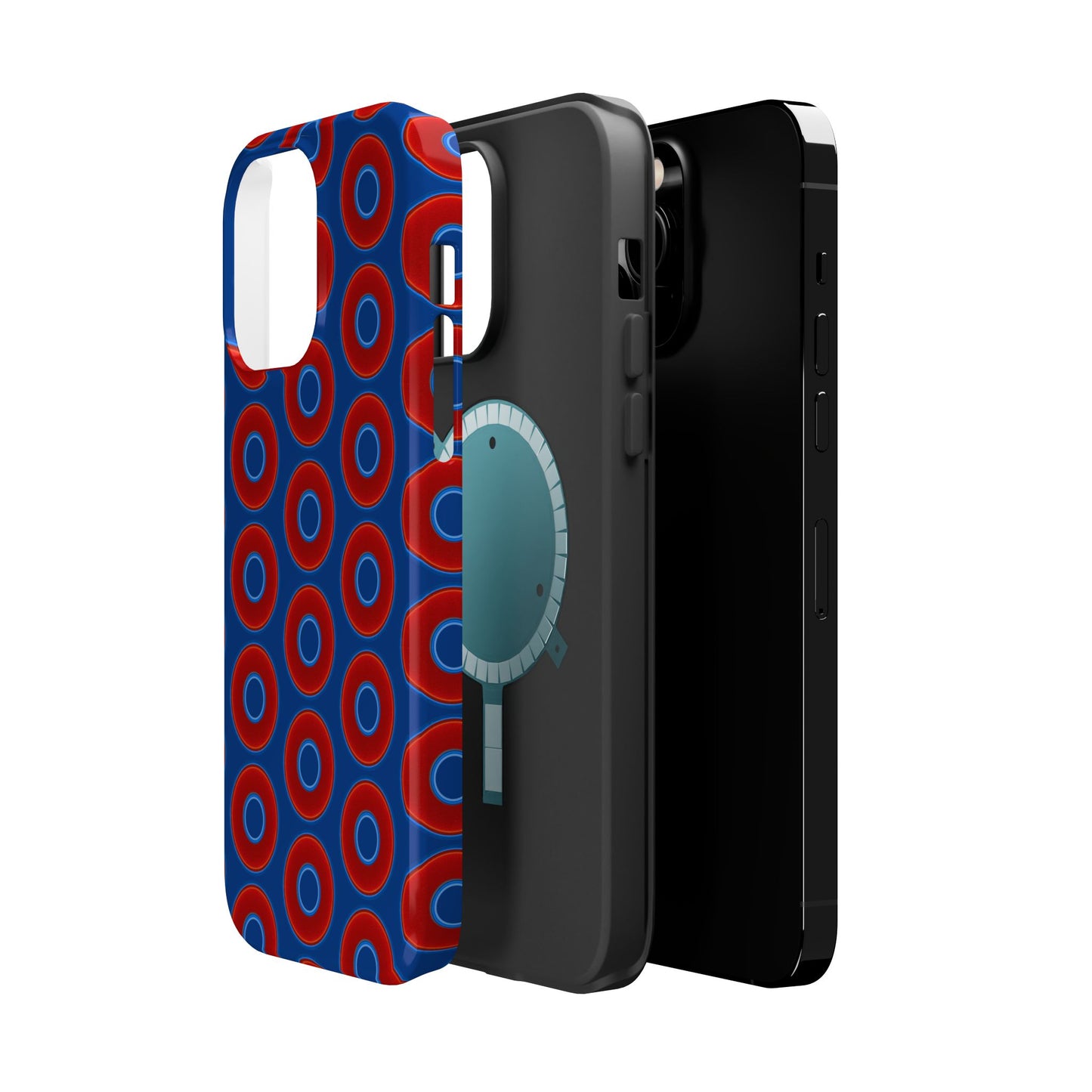 Magnetic Tough Donut Case - red vivid donut print w/dark blue background