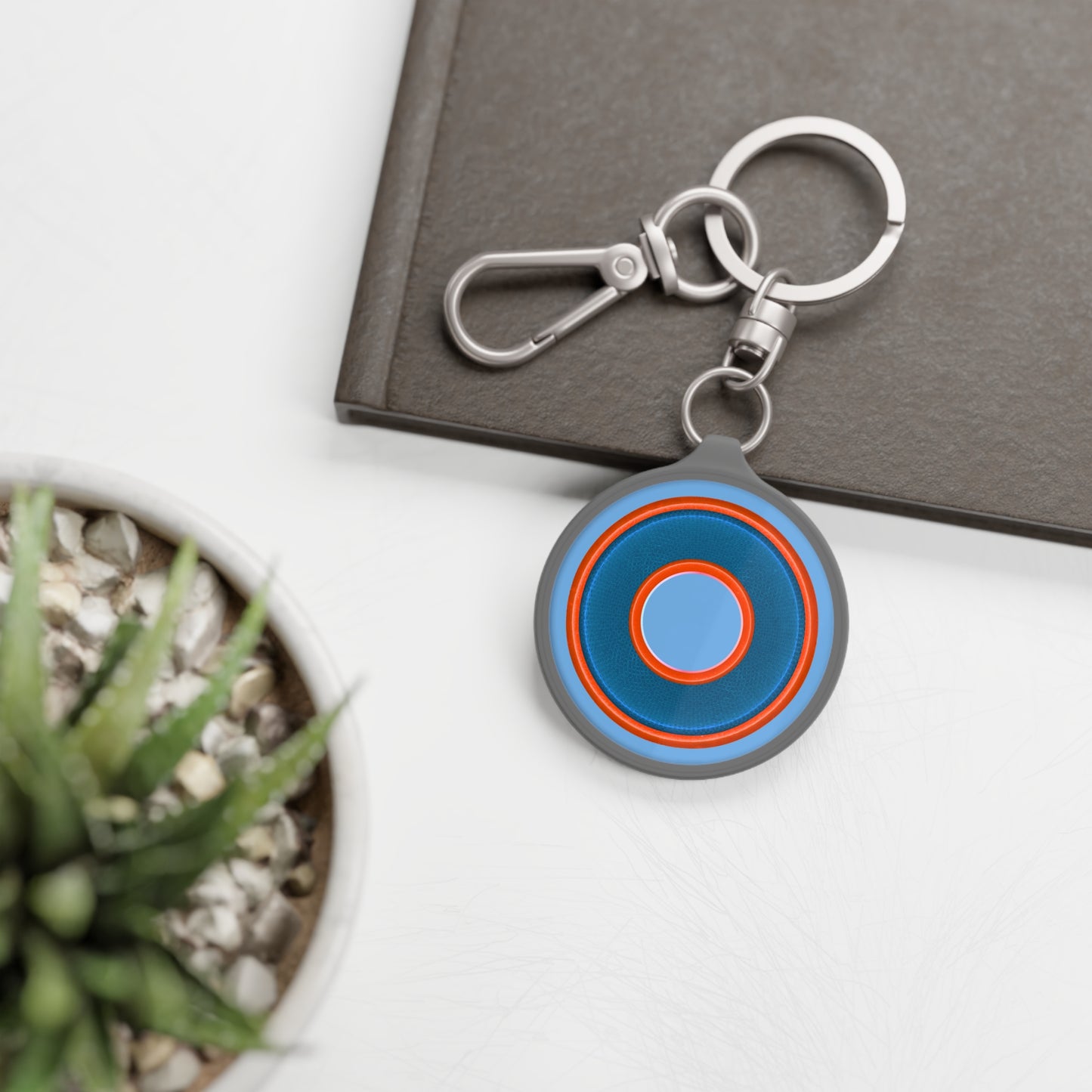 Lumpy Donut Keychain - "Plain Blue Donut" - series 1.0 - blue rustic donut