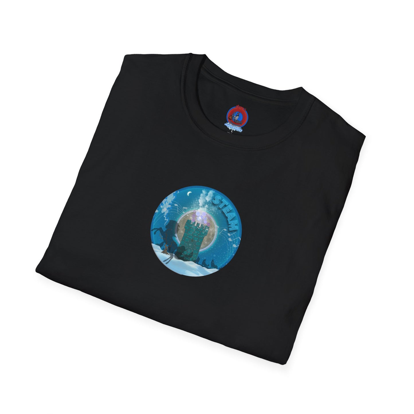 Classic Donut Tee - Unisex Soft-Style - "Steaming Fresh Donuts" - series 1.0 - vivid blue donut