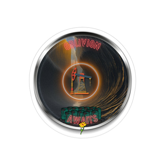 Donut Bumper/Outdoor Sticker - "Donut Splashed in Oil" - series 1.0 - black/silver donut - [*charitable donut] - [Die-Cut] 6"x 6"