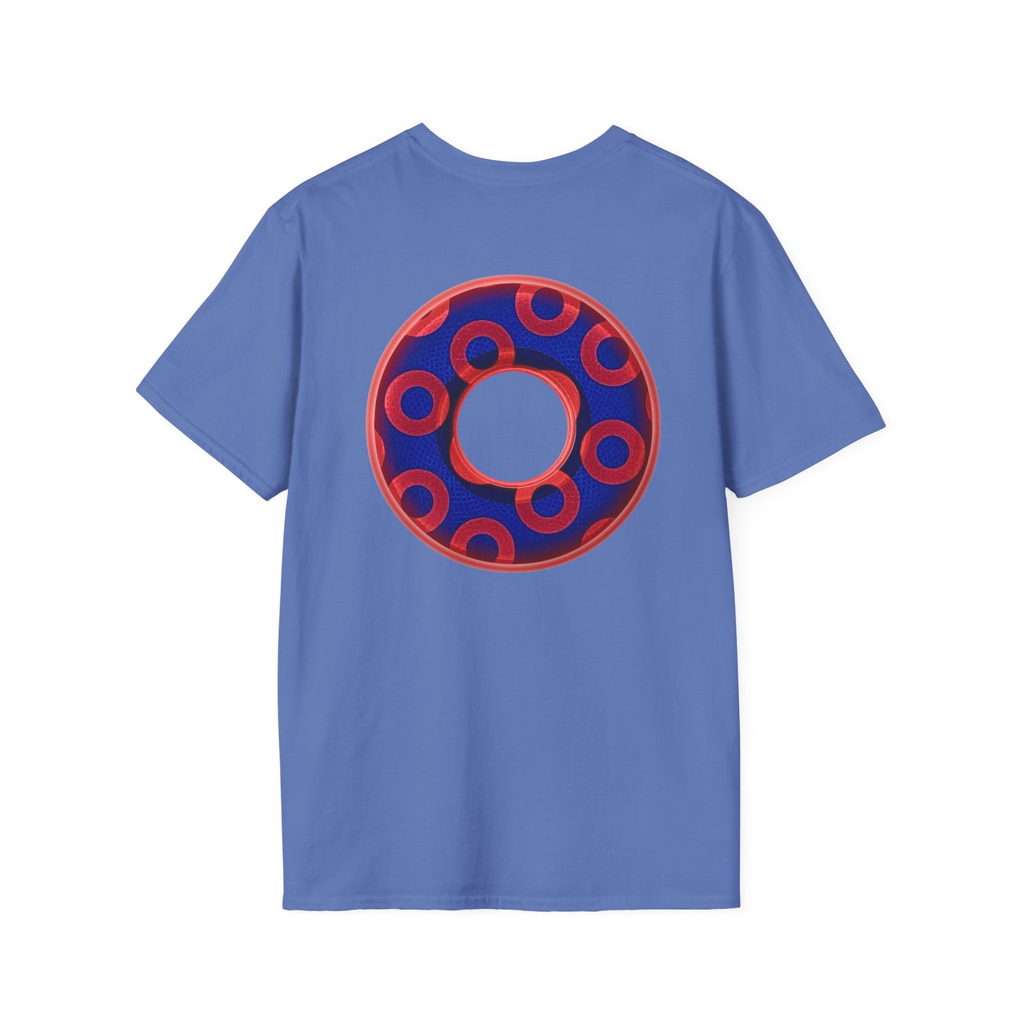 Plain Donuts/Unisex Soft-Style - "Plain Rustic Paradoxical Donuts" - red/ blue donuts