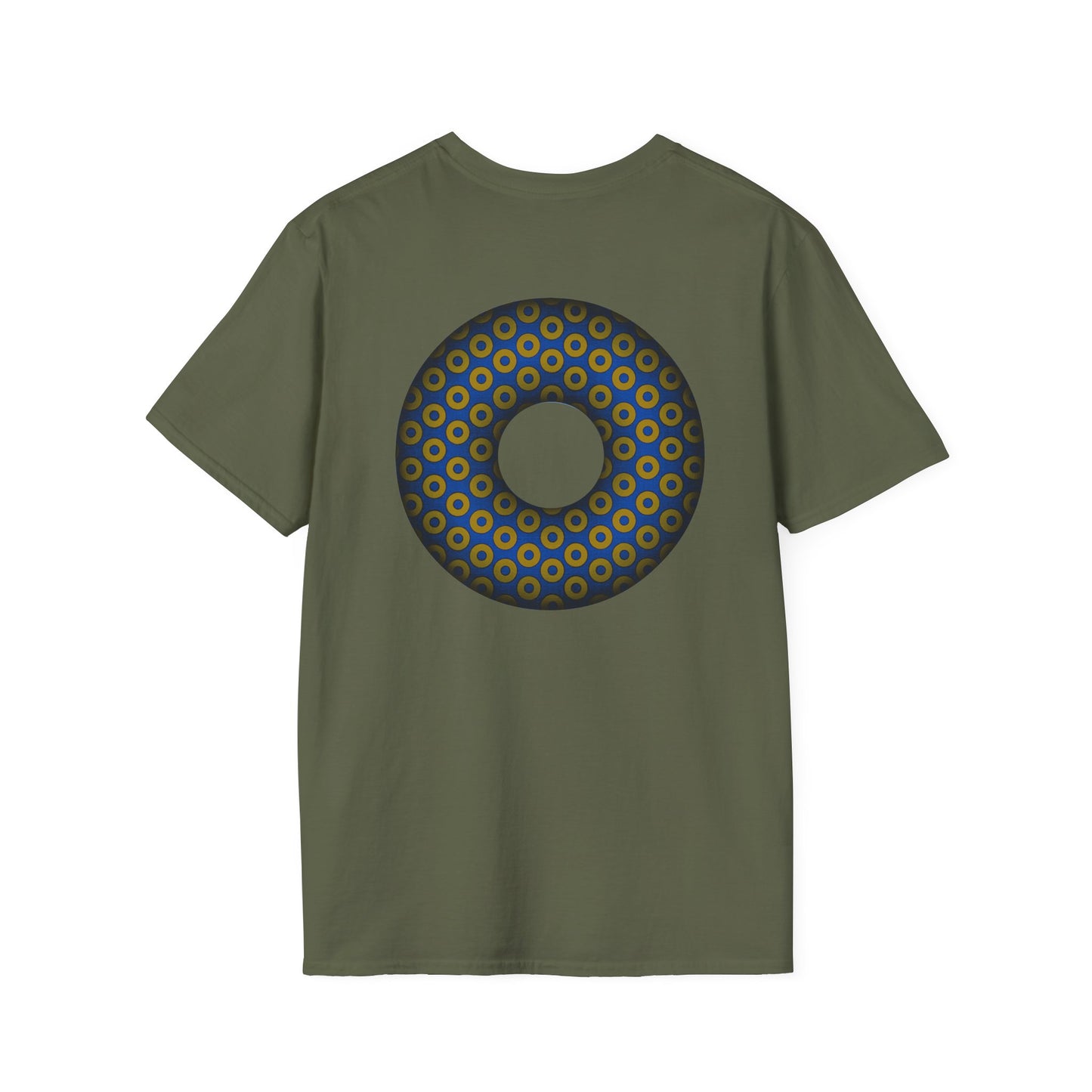 Plain Donuts/Unisex Soft-Style - "Plain Paradoxical Grided Donuts" - bronze/dark blue donuts