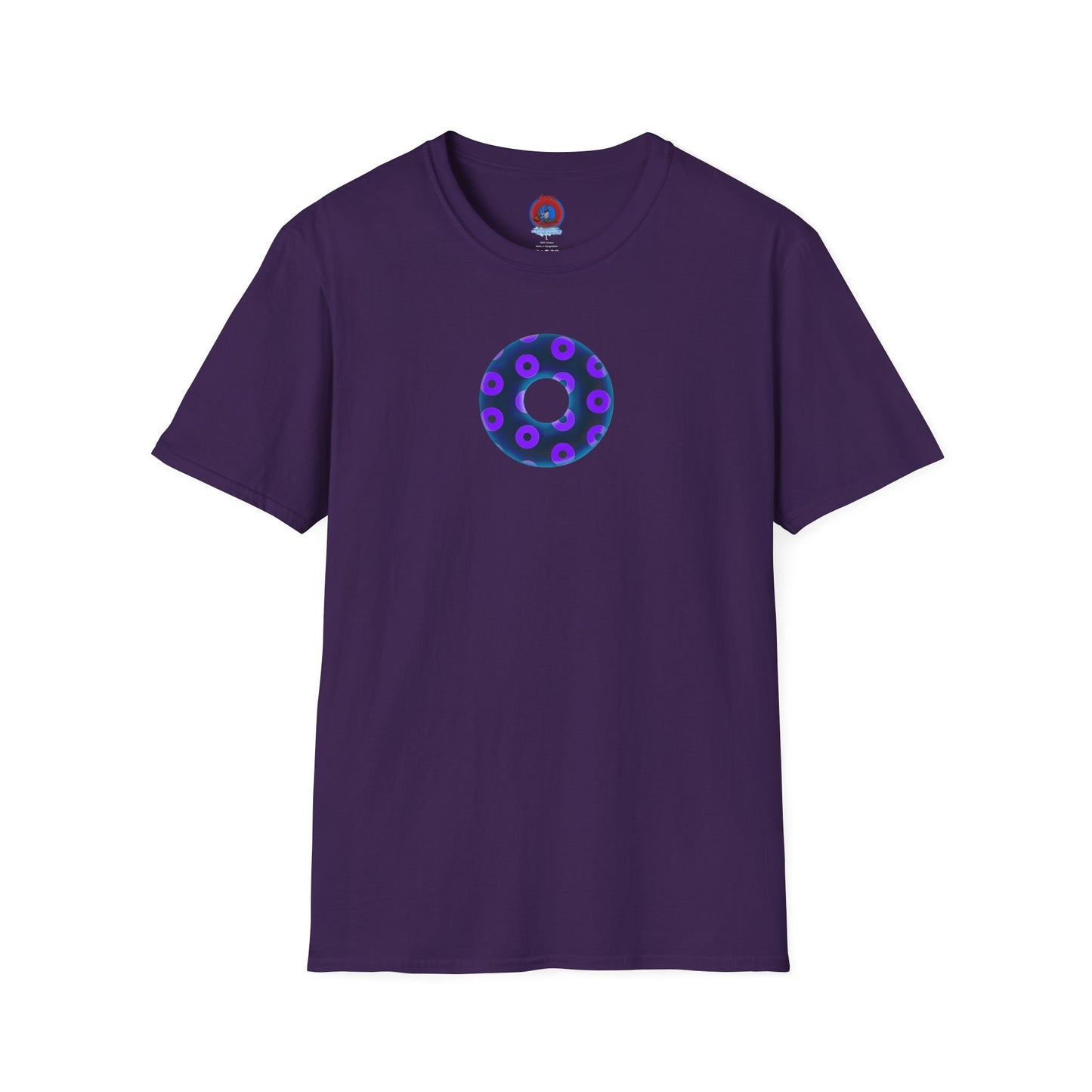 Plain Donuts/Unisex Soft-Style - "Plain Blimpy Paradoxical Donuts" - dark steel blue/vivd dark purple donuts