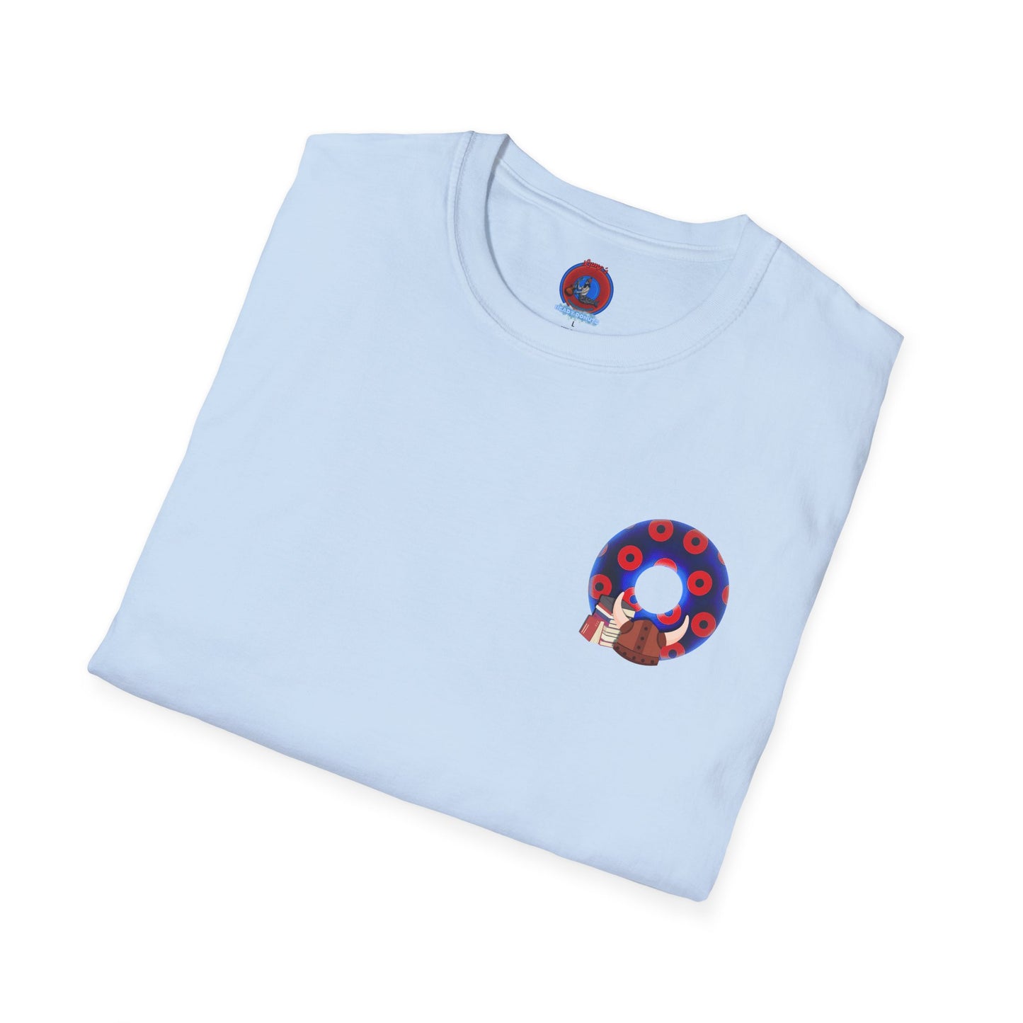 Classic Donut Tee - Unisex Soft-Style - "El Fuego Donut" - paradoxical blue/red donut