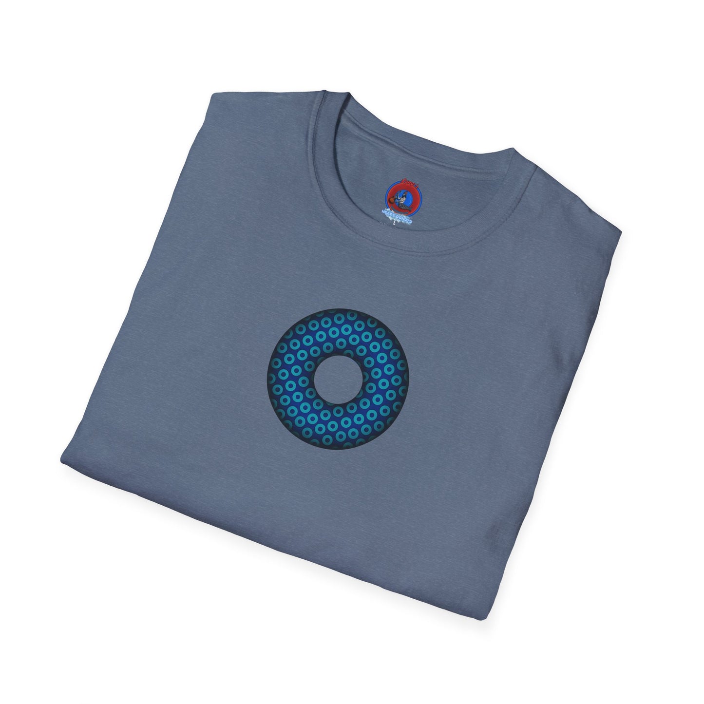 Plain Donuts/Unisex Soft-Style - "Plain Paradoxical Grided Donuts" - light blue/dark blue donuts