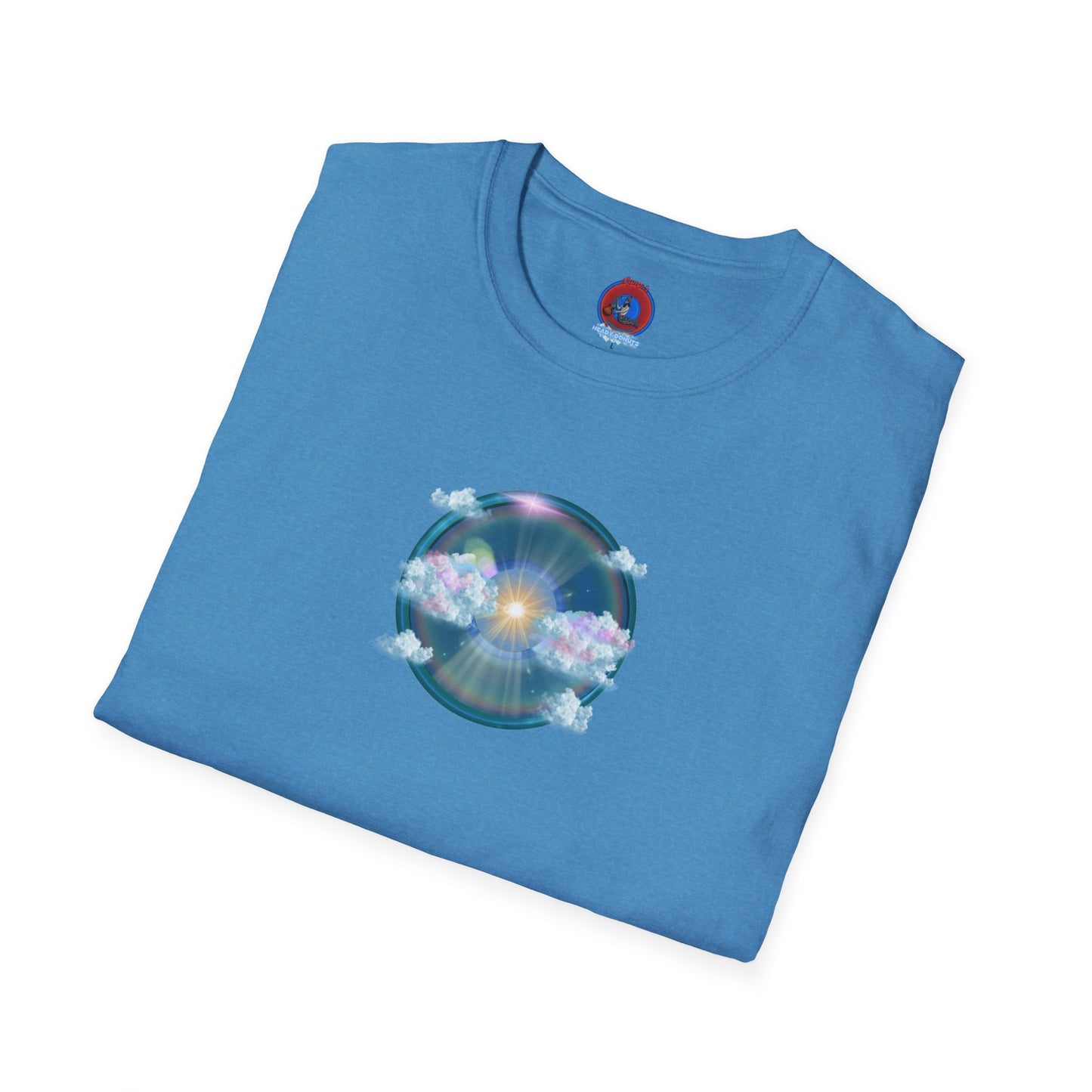 Classic Donut Tee - Unisex Soft-Style - "The Divided Donut" - vivid blue sky donut