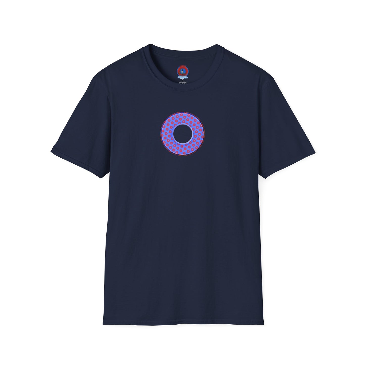 Plain Donuts/Unisex Soft-Style - "Plain Electric Paradoxical Donuts" - light royal blue/red donuts