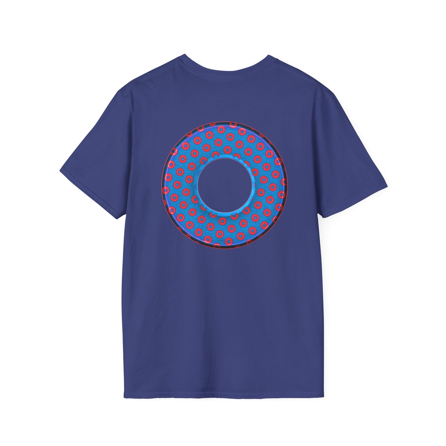 Plain Donuts/Unisex Soft-Style - "Plain Electric Paradoxical Donuts" - royal blue/red donuts