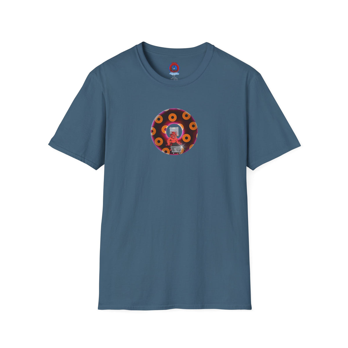 Classic Donut Tee - Unisex Soft-Style - "Every 46th Day Tee Shirt" - paradoxical dark magenta/orange donut