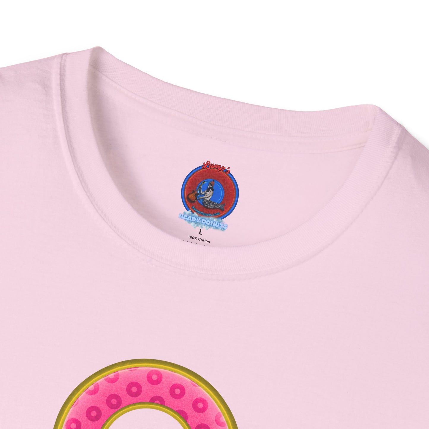 Plain Donuts/Unisex Soft-Style - "Plain Wide Mouthed Paradoxical Donuts" - pink/gold donuts