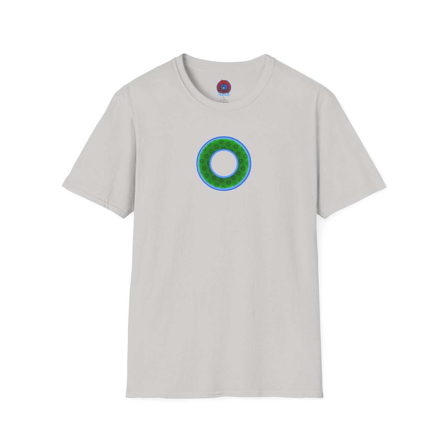 Plain Donuts/Unisex Soft-Style - "Plain Wide Mouthed Paradoxical Donuts" - green/light blue donuts