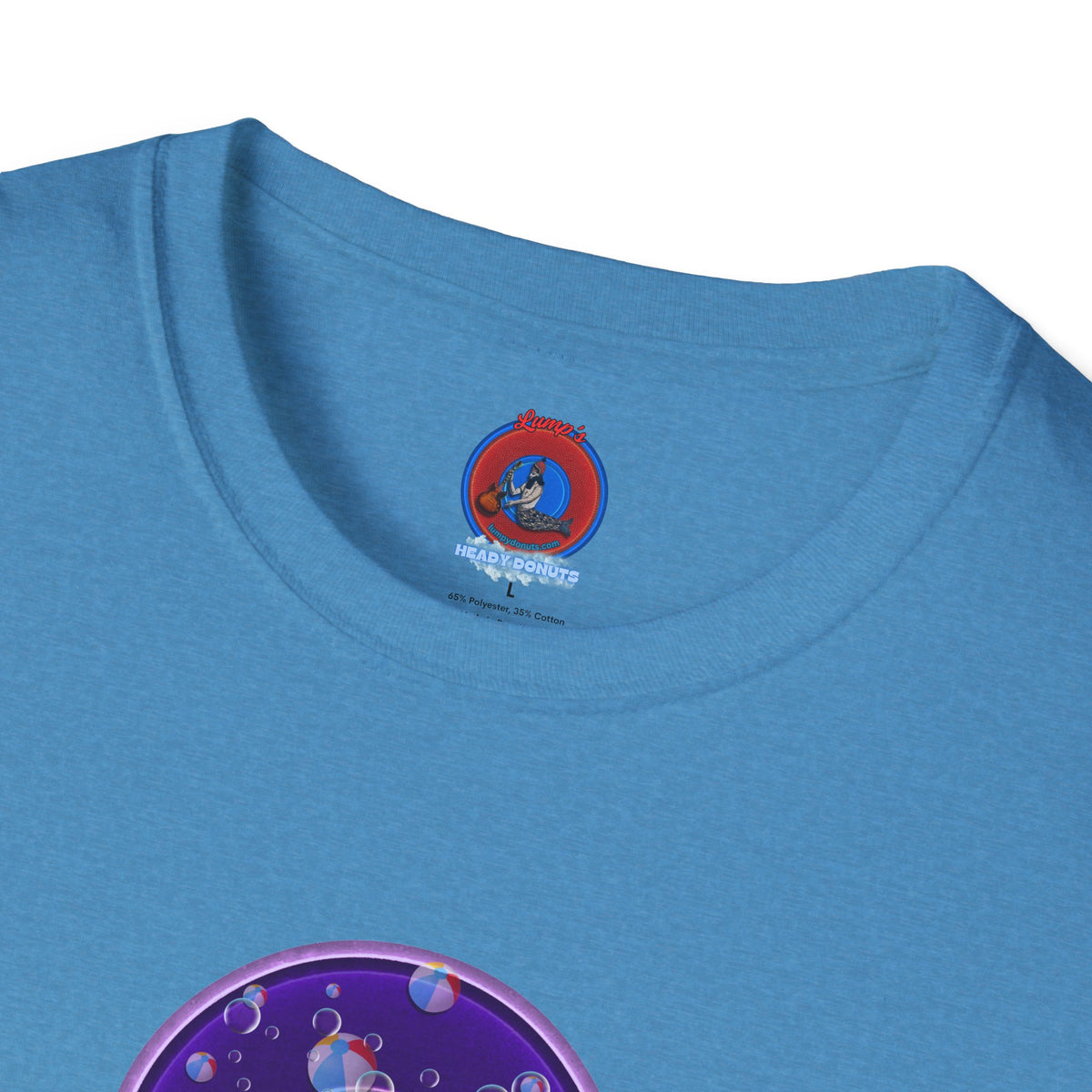 Classic Donut Tee - Unisex Soft-Style - "Sure That Sirens Made This Donut For Me" - vivid dark purple/light purple donut
