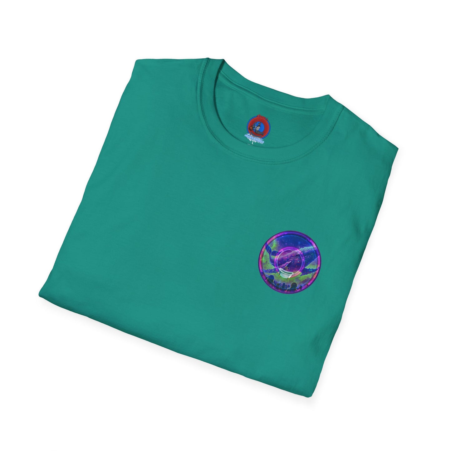 Classic Donut Tee - Unisex Soft-Style - "A Purple Humpback Whale of a Good Time" - variant 2 - purple picture donut